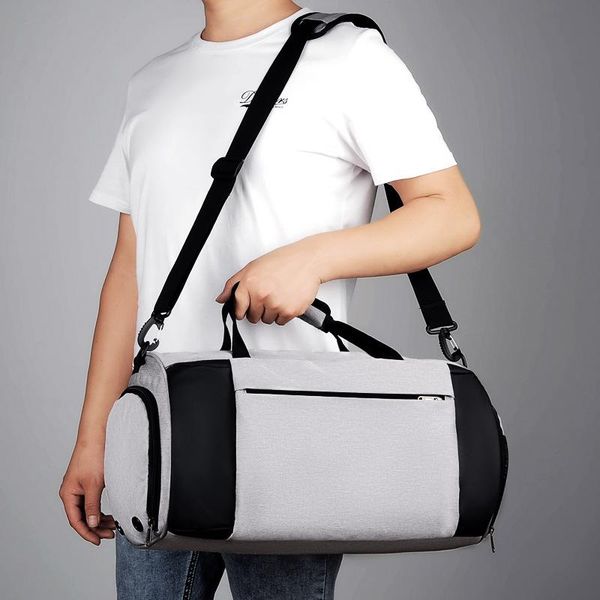 

duffel bags men fitness training bag outing travel portable shoulder messenger multifunctional dry and wet separation waterproof handbag
