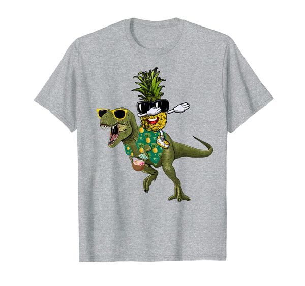 

dabbing pineapple sunglasses riding dinosaur aloha hawaii t-shirt, White;black