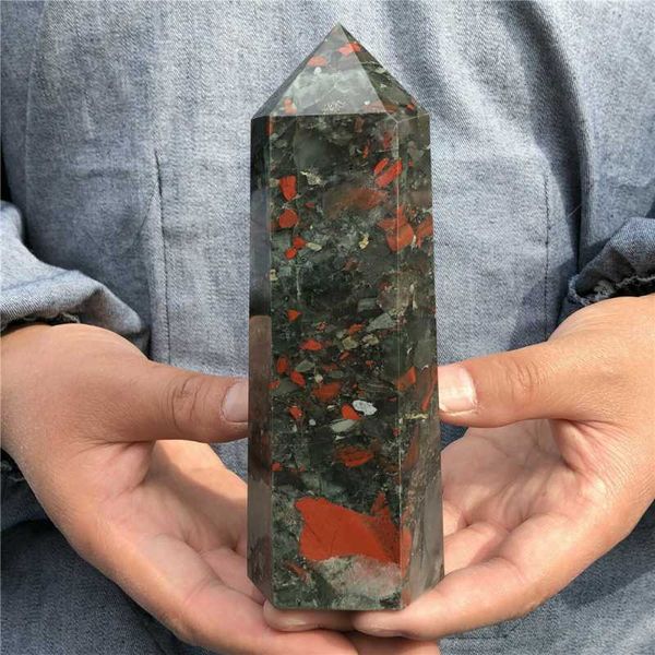 

decorative objects & figurines natural african blood stone quartz obelisk crystal wand healing