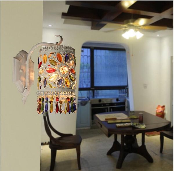 

wall lamp tiffany decor arrival d130mm h320mm modern home crystal color white diner light bar/ cafe ac90-265v