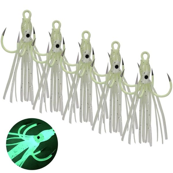 

fishing luminous four claw hooks ocs squid lures for bass bait glow in the dark accessories fish hook