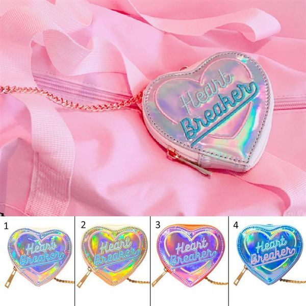 

wallets lovely glitter lady coin purse wallet fashion heart shape holographic pu leather women pouch bag for shopping party, Red;black