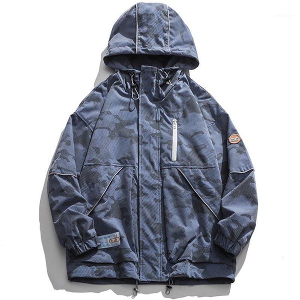 

men's jackets 2021 hip hop windbreaker hooded jacket camouflage oversized streetwear outwear japan style autumn fashion varsity vintage, Black;brown