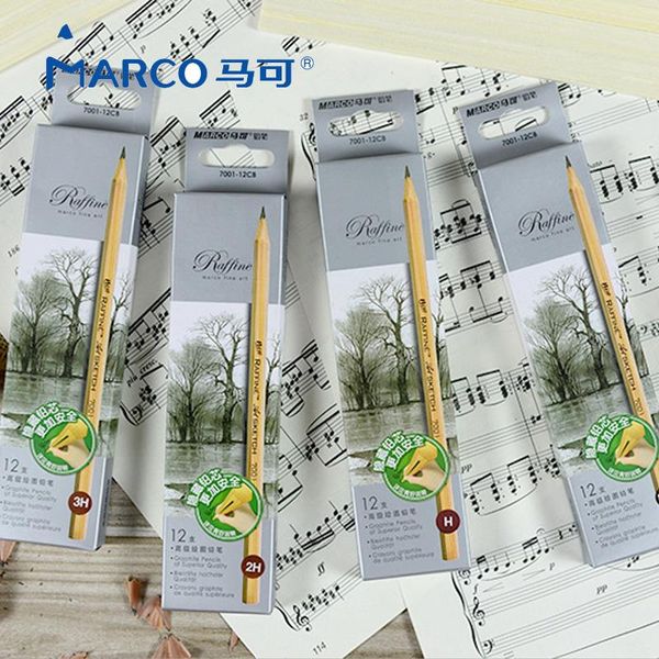 

marco 7001 superior quality 12 pcs set drawing sketching soft safe non-toxic standard pencils professional office school