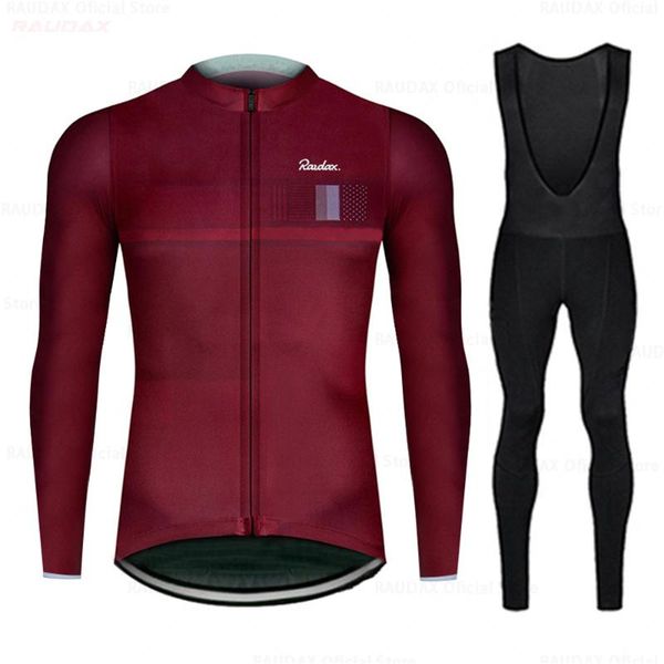 

racing sets raudax 2021 long sleeve cycling bicycle clothing breathable mountain clothes suits ropa ciclismo verano triathlon, Black;blue