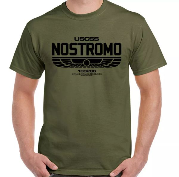 

nostromo t-shirt mens alien movie halloween covenant prometheus, White;black