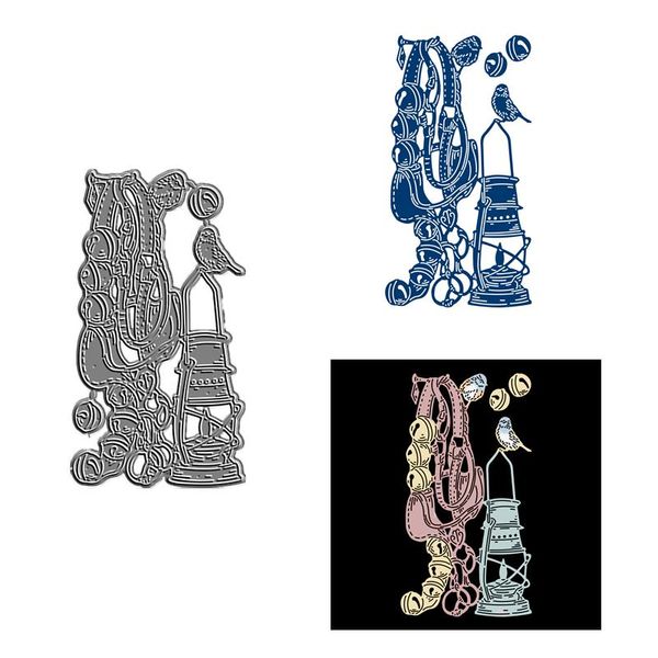

painting supplies 2021 metal cutting die paper scrapbooking makingkerosene lamp bird bells embossing foil plate frame card craft no stamp