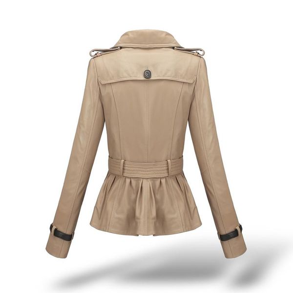 

women's leather & faux jacket montone women genuine 200% real sheepskin coats female slim motorcycle spring autumn clothes lwl2557788, Black