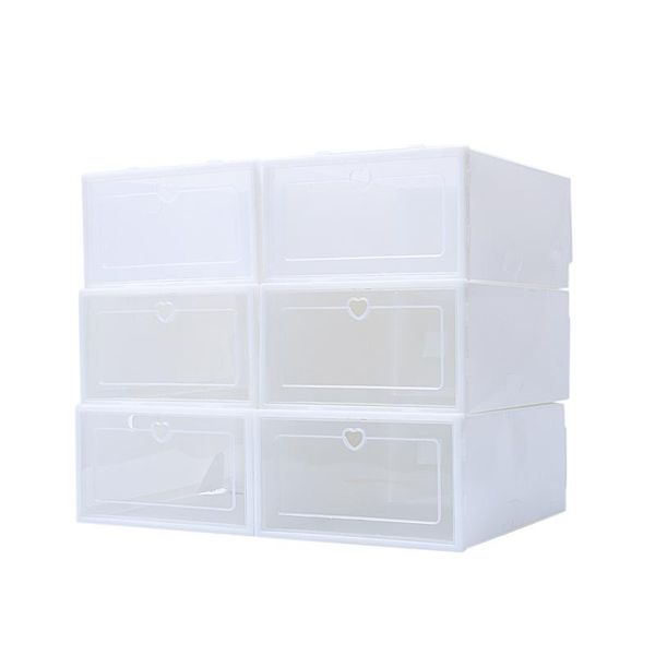 

clothing & wardrobe storage 6pcs durable plastic shoe boxes flip shoes box thickened transparent drawer case stackable organizer rack