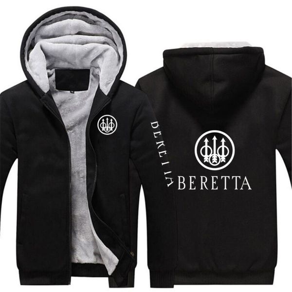 

men's hoodies & sweatshirts 2021 winter beretta print harajuku thicken sport hip hop male casual coats college jackets, Black