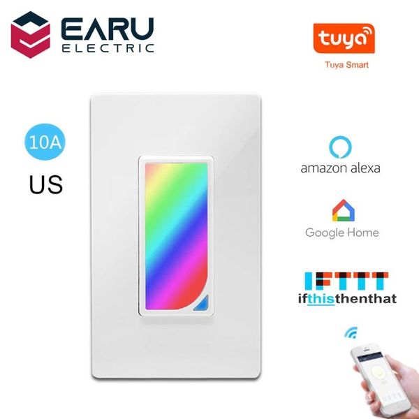 

smart home control us wifi wall switch push button timer relay voice remote rgb led night light lamp tuya alexa google