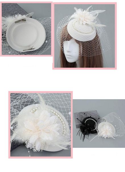 

hair accessories women wedding bridal veils decorated european style feather fascinator cocktail party hat headwear