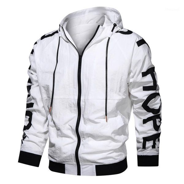 

men's jackets autumn winter casual streetwear hip hop outwear breathable zipper hooded jacket loose coat men clothing, Black;brown