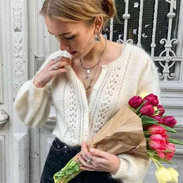 

women's sweaters egide mohair jumper women hollow out long sleeve v neck chic elegant sweater autumn spring vintage cardigan knitw, White;black
