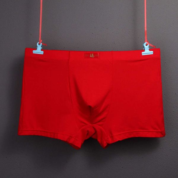 

benmingnian men's solid red modal u convex design boxer briefs, Black;white