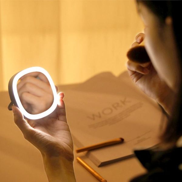 

mini led makeup mirror with lamp deskportable small folding vanity compact mirrors
