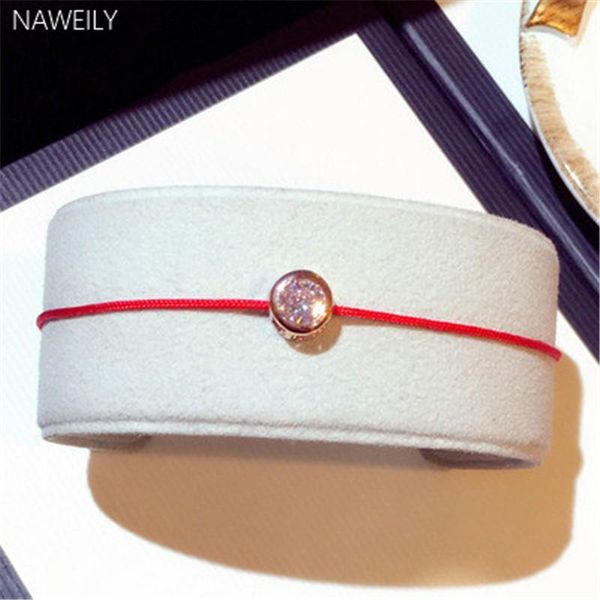 

charm bracelets naweily exquisite crystal for women men lucky red string friendship wish bracelet fashion jewelry fine gift, Golden;silver
