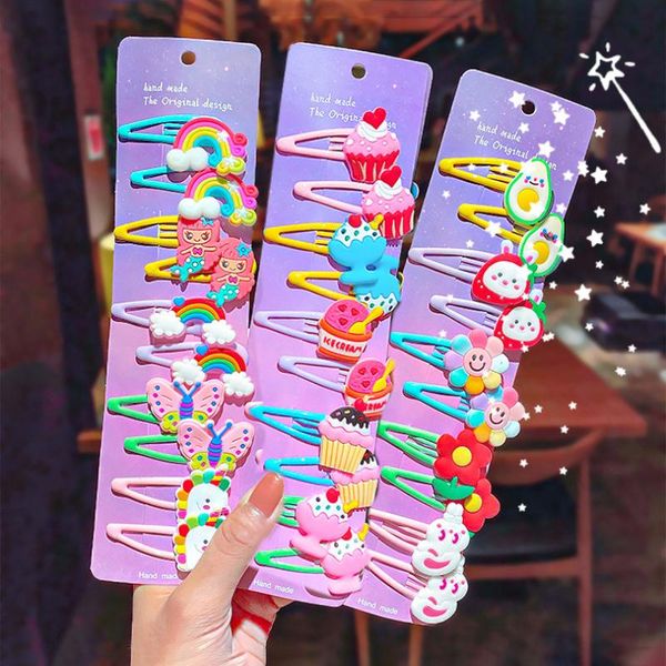 

hair clips 10pc nieuwe meisjes leuke haarspelden zoete haarspeldjes cartoon flowers ice cream gleed clip mode haar accessoires