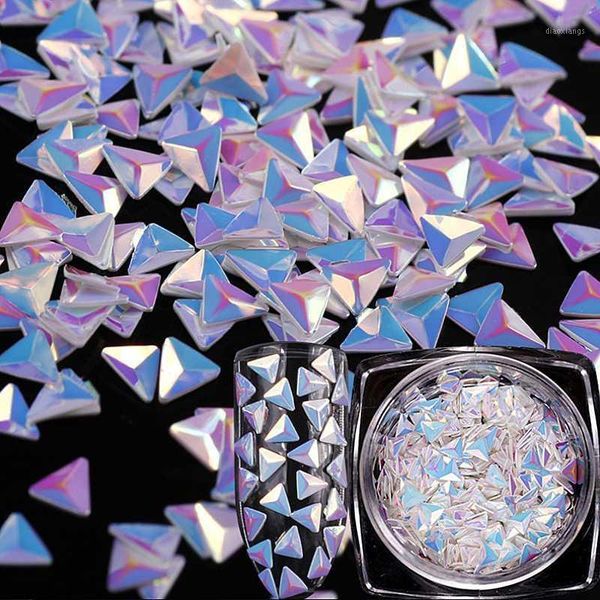 

1box glitter flakes color nail sequins triangle 3d art decoration diy manicure uv gel polish decor supplies1, Silver;gold
