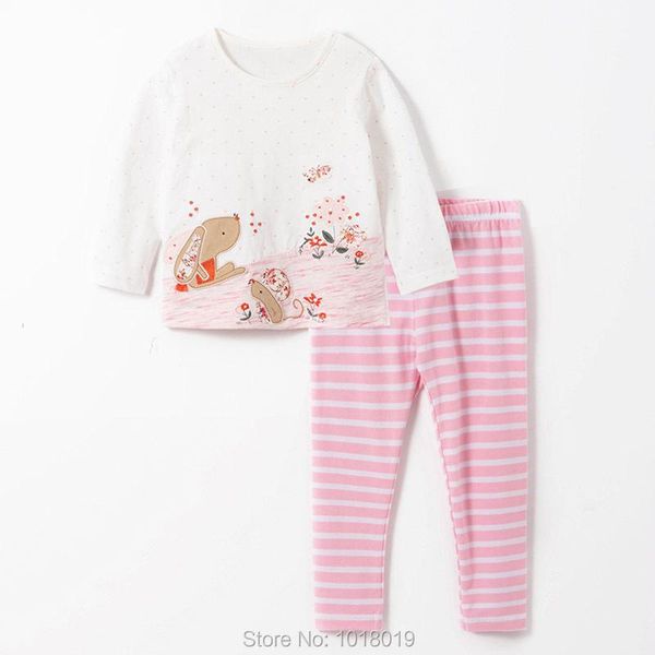

clothing sets 100% knitted cotton girls t-shirt pants leggings 2pc children suits infant kids long sleeve outfits baby girl clothes, White