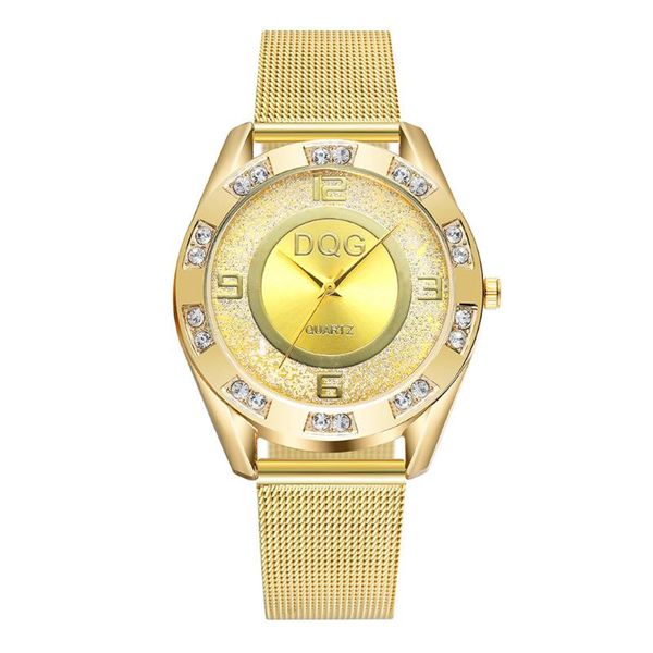 

wristwatches women watches fashion gold clock crystal stainless steel analog quartz dress wrist watch bracelet, Slivery;brown
