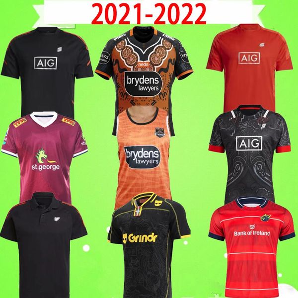 

2021 2022 fashion biarritz minster all queens black west tiger jerseys red rugby league 21 22 men's shirt super training wear, Black;gray