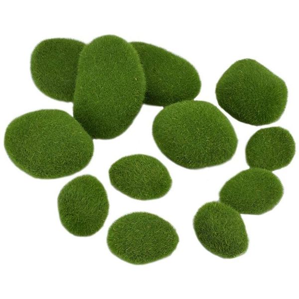 

pcs artificial moss stones ball green rock home yard decorative simulation glass for flower pot garden flowers & wreaths