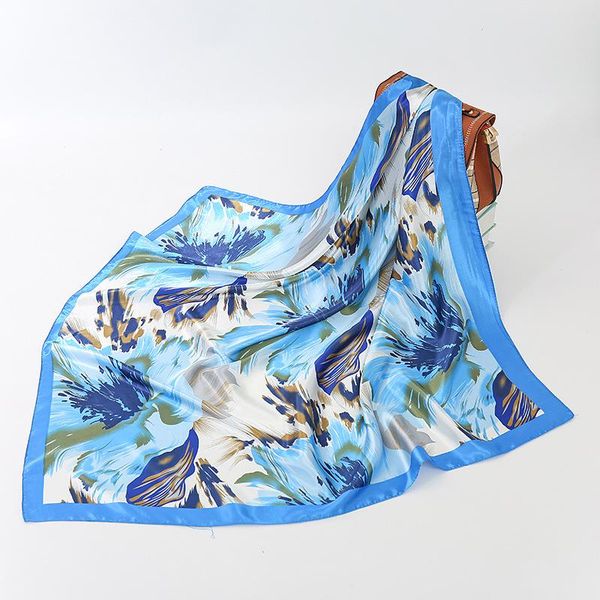 

scarves silk summer women shawls and wraps print hijabs scarfs foulard female pashmina beach stoles 2021 design, Blue;gray