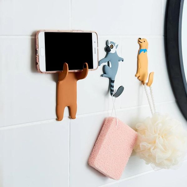 

hooks & rails lovely animal fridge hook key wall crochet holder can washed removable kitchen rack decorative