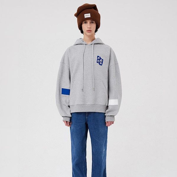 

men's hoodies & sweatshirts ader error hoodie 2022 men women embroidered adererror sweatshirt solid color pullover terry cloth, Black