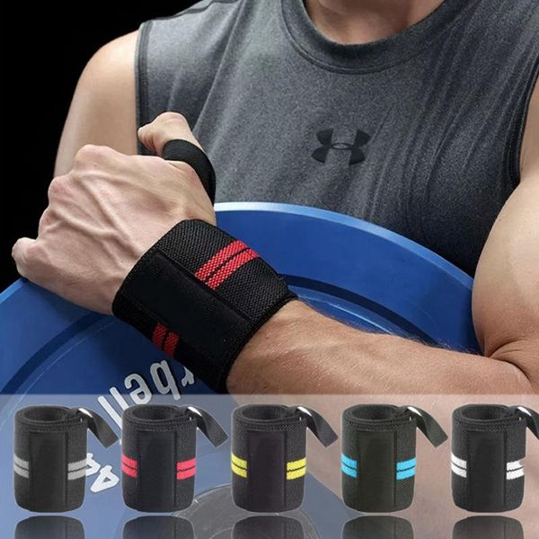 

fitness wristband outdoor sports wrist guard heavy duty wraps gym weightlifting support training straps hand elbow & knee pads, Black;gray