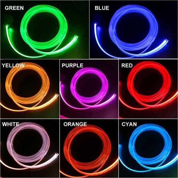 

strips ambient light app bluetooth control for car interior atmosphere lamp 8 colors diy music 8m fiber optic band interior&external lig lig