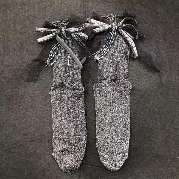 

other event & party supplies socks ladies handmade beaded decoration elegant solid sock creative bright line bow-knot lolita street fashion