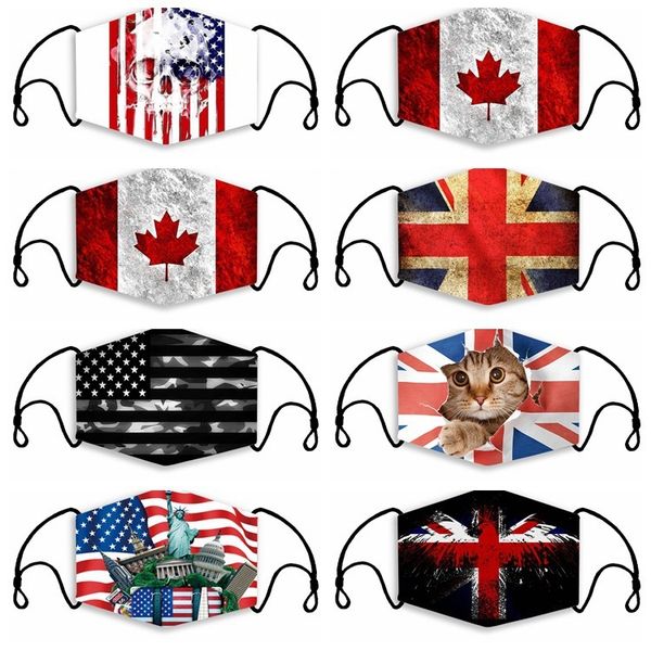 

chilen pm2.5 cotton dust-proof 3d flag printed mask replaceable filter