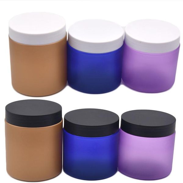 

storage bottles & jars gold blue purple frosted plastic jar 200/250g refillable make-up cosmetic empty face cream lip lotion pot case