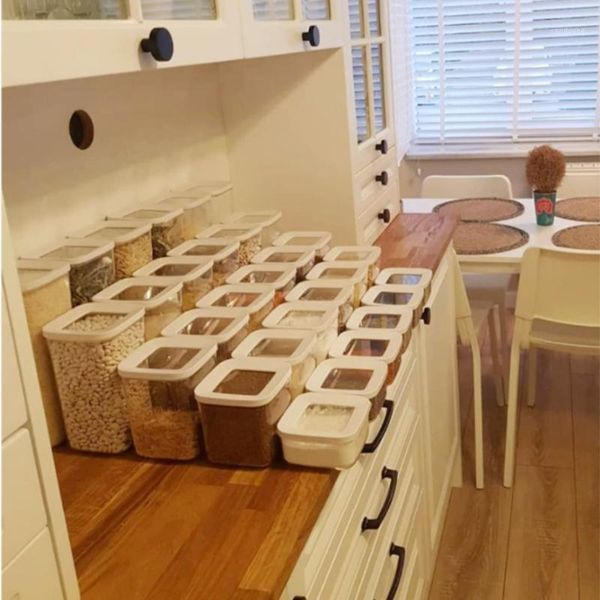 

storage bottles & jars box kitchen organizer containers pantry spices refrigerator transparent vacuum europe modern
