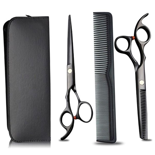 

hair scissors 6 inch professional hairdressing cutting thinning styling tool set stainless steel flat teeth blades