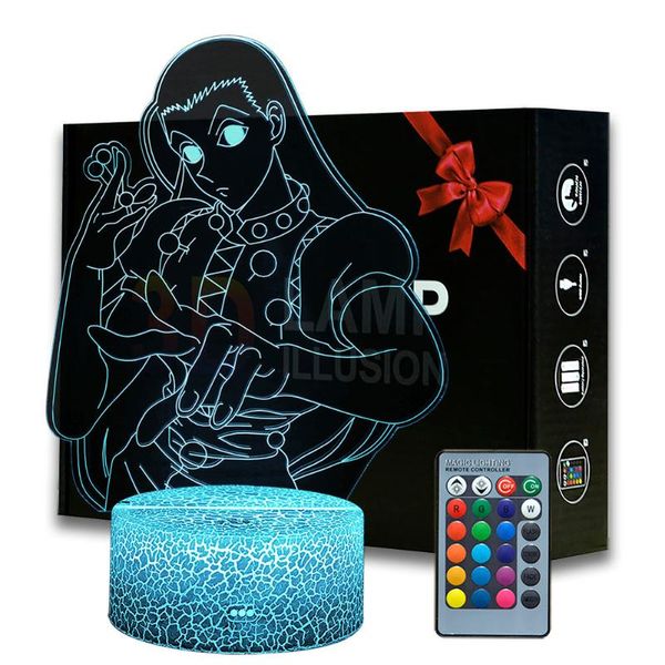 

night lights acrylic led light anime x bedroom decor for kid child birthday gift hxh illumi zoldyck figure 3d lamp