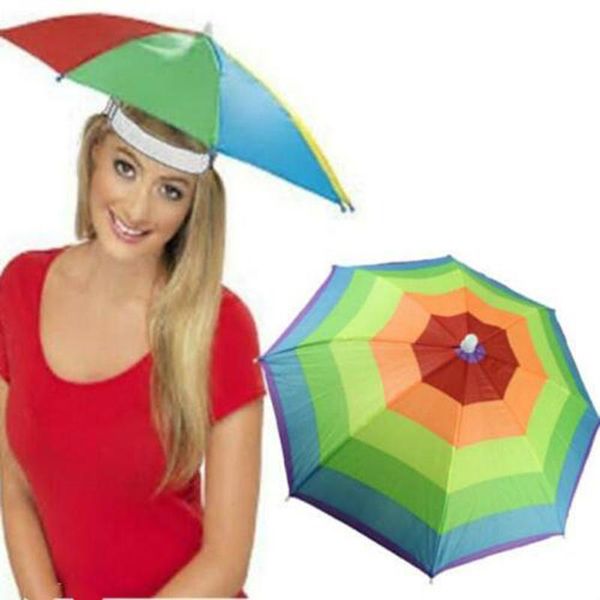 

caps & hats portable head umbrella hat foldable rain gear fishing anti-rain anti-sun adults children outdoor pesca sports cap, Yellow