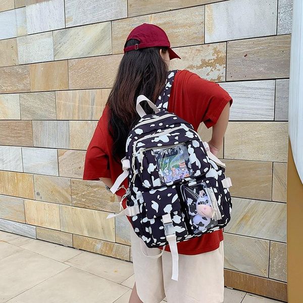 

school bags korean fashion women's backpack personalized printed nylon waterproof student backpacks large capacity leisure travel