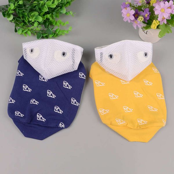 

the dog clothes jinbaolai shark white hat pet small dog hooded sweater spring and summer clothing