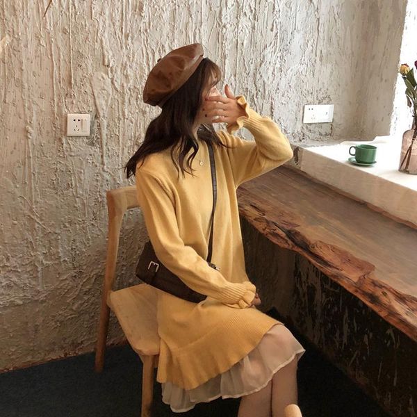 

casual dresses elegant dress o-neck patchwork ruffles empire knee-length style straight women's clothing simple fashion, Black;gray