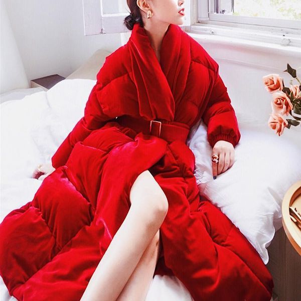 

women's down & parkas women winter jacket fashion coat waist warm elegant red parkawinter coats1, Black