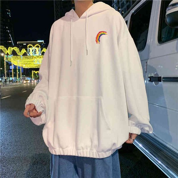 

men's hoodies & sweatshirts hooded hoodie, rainbow pattern for men, spring, autumn, tvwd, Black