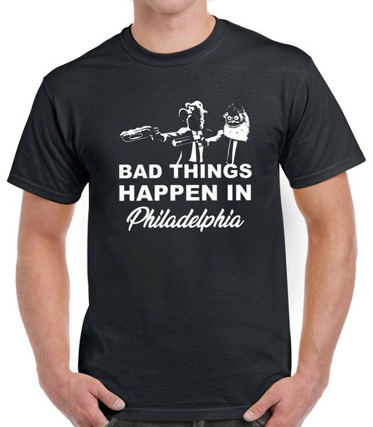 

bad things happen in philadelphia gritty cotton t-shirt, White;black