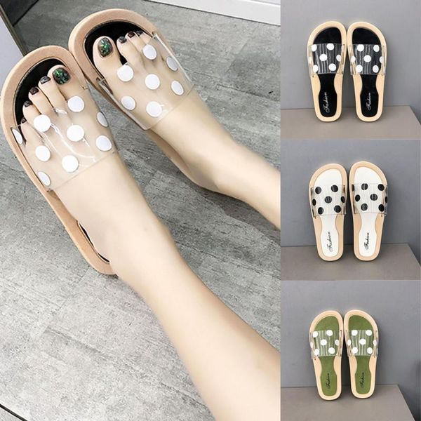 

slippers women transparent word with flat wave point wearing beach sandals shoes summer 2021 flip flops, Black