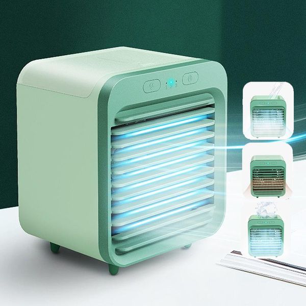 

electric fans mini portable air cooler conditioner light deskcooling fan humidifier purifier for office bedroom usb charg