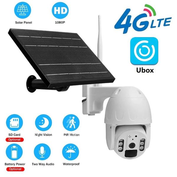 

cameras 4g solar with sim 1080p hd outdoor panel power battery security camera wireless ptz pir motion alarm two way audio