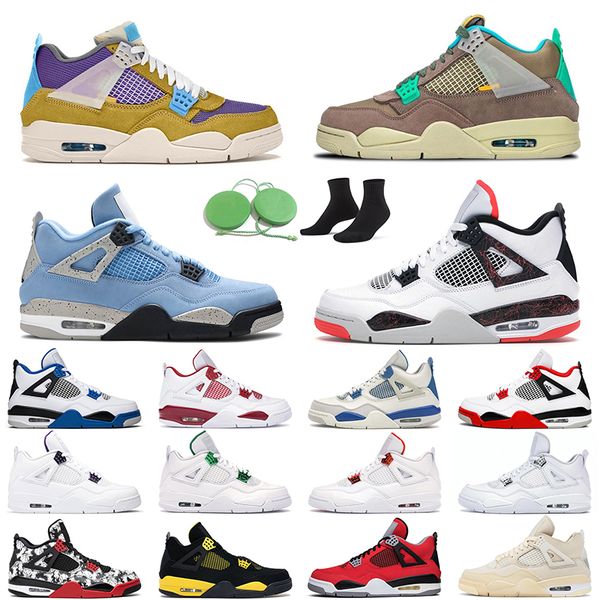 

4 nostalgia men women basketball shoes 4s unc black cat fire red white oreo tattoo sail outdoor mens trainer