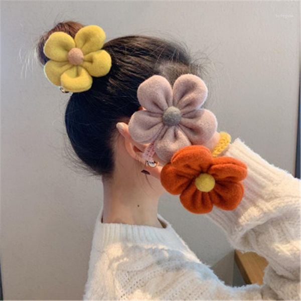 

women girl elastic hair band tie flower korean accessories scrunchie head rubber fall winter wholesale1